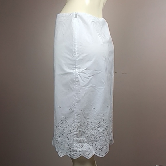 Banana Republic white eyelet skirt Womens size 6 Basic Capsule - Picture 5 of 10
